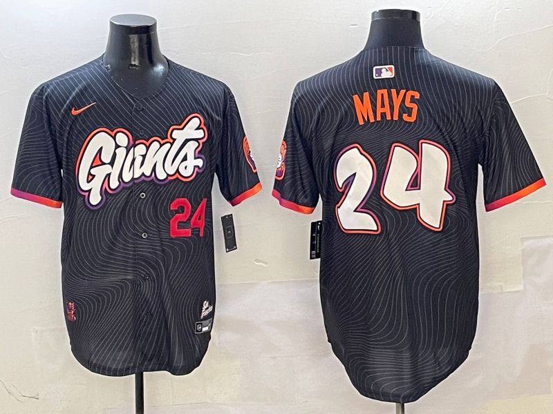 Men San Francisco Giants #24 Mays Black Second generation Joint Name Nike 2025 MLB Jersey style 5
